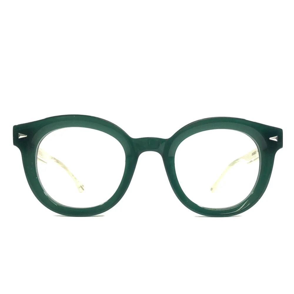Alfred Kerbs Eyeglasses Frames RICHARD GR Green Silver Clear Thick Rim 48-25-138